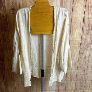 American Eagle Short Duster Boho Cover Up Cream Color Size M